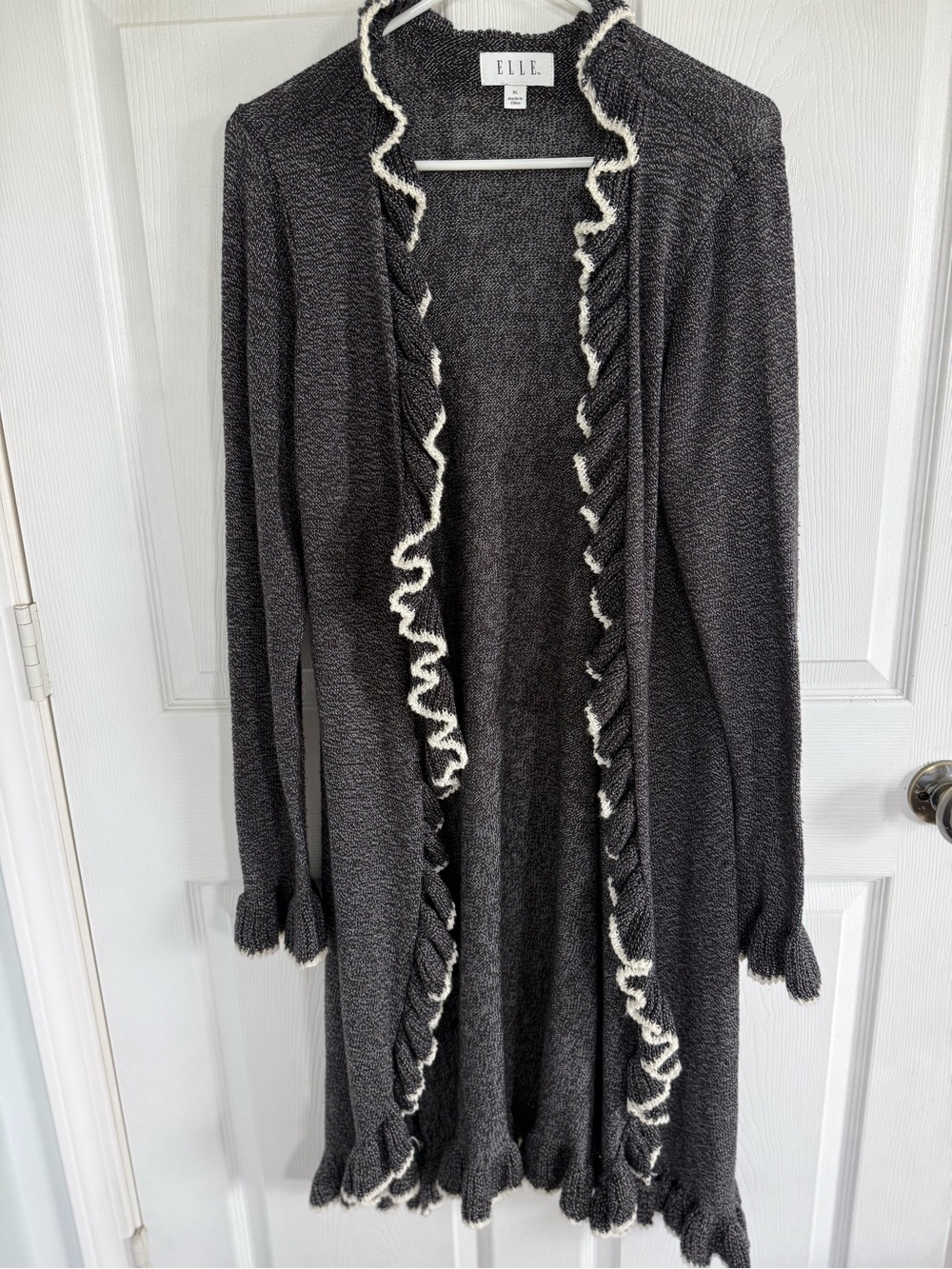 Elle Y2K XL Duster Cardigan Long Whimsigoth Witchy Ruffles Dark Romantic Fall